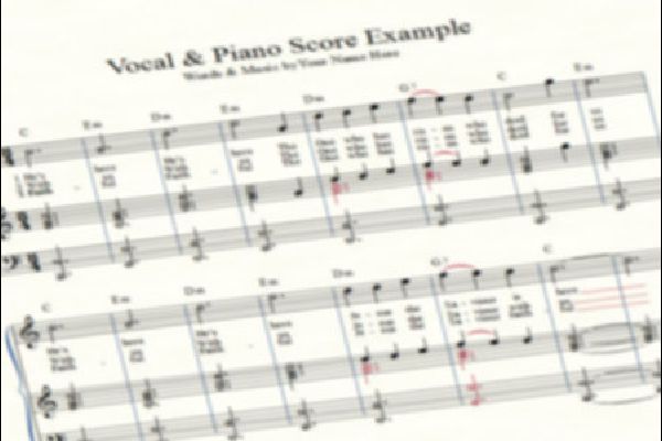 3 Stave Vocal & Piano Score