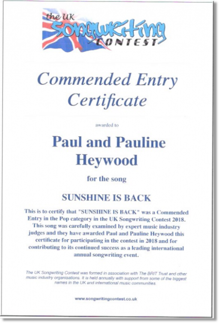 Songwriting Certificate